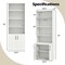 White Engineered Wood Bookcase with Adjustable Shelves, Cabinet and Anti-Tip Safety